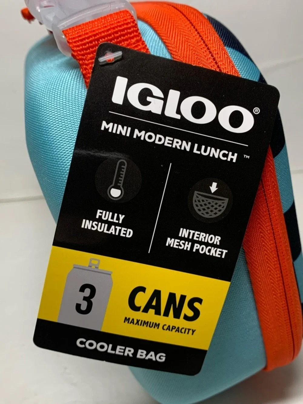Igloo Hard Liner Storage Lunchbox Bag  6 Cans Checker Blue NWT